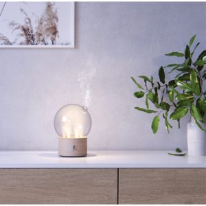 Moya Diffusore Di Oli Essenziali In Legno E Ceramica - Ultrasuoni, Capacità 280 Ml, Luce LED Per Meditazione E Coerenza Cardiaca, Lampada Aromatica