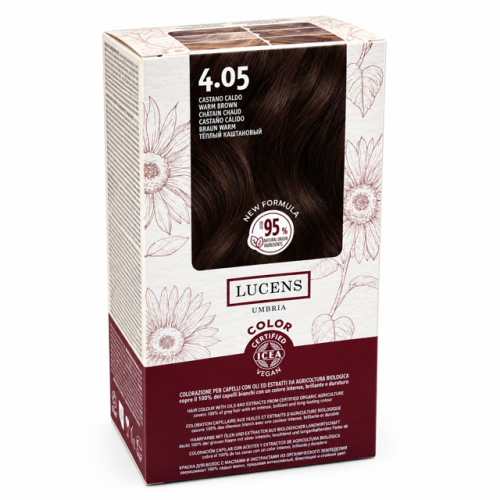 Tinta Capelli Colore Castano Caldo Numero 4.05 New Formula Lucens Umbria