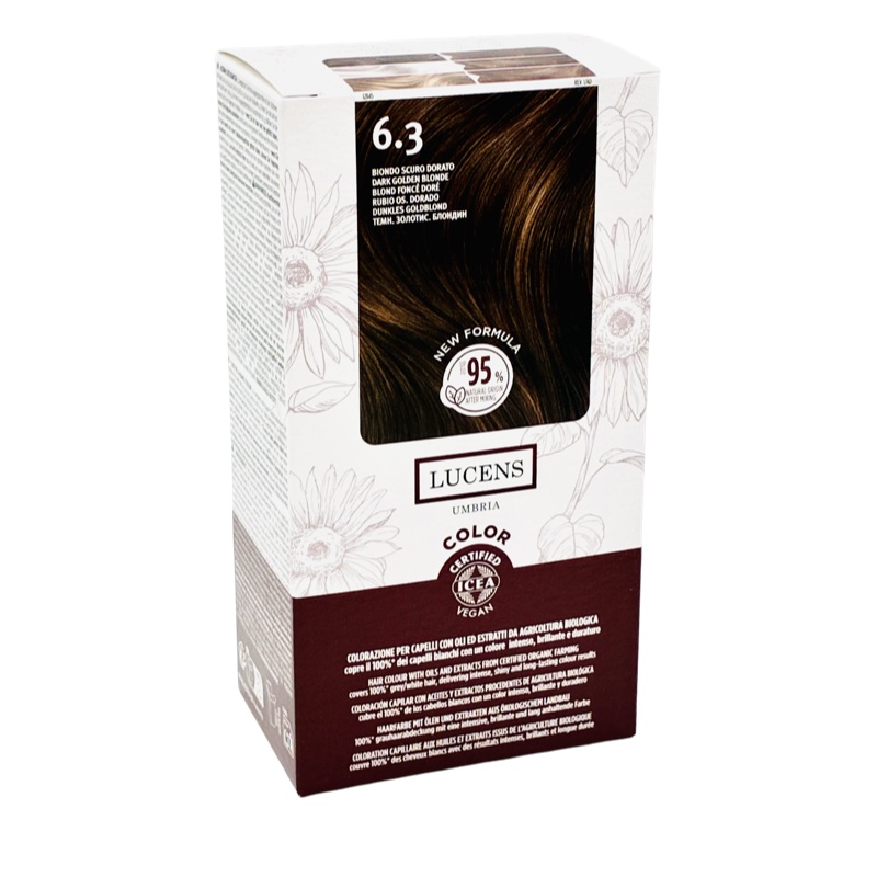 Tinta Capelli Colore Biondo Scuro Dorato Numero 6.3 New Formula Lucens Umbria