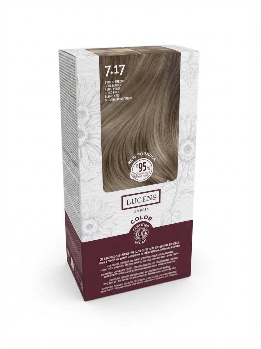 Tinta Capelli Colore Biondo Freddo Numero 7.17 New Formula Lucens Umbria