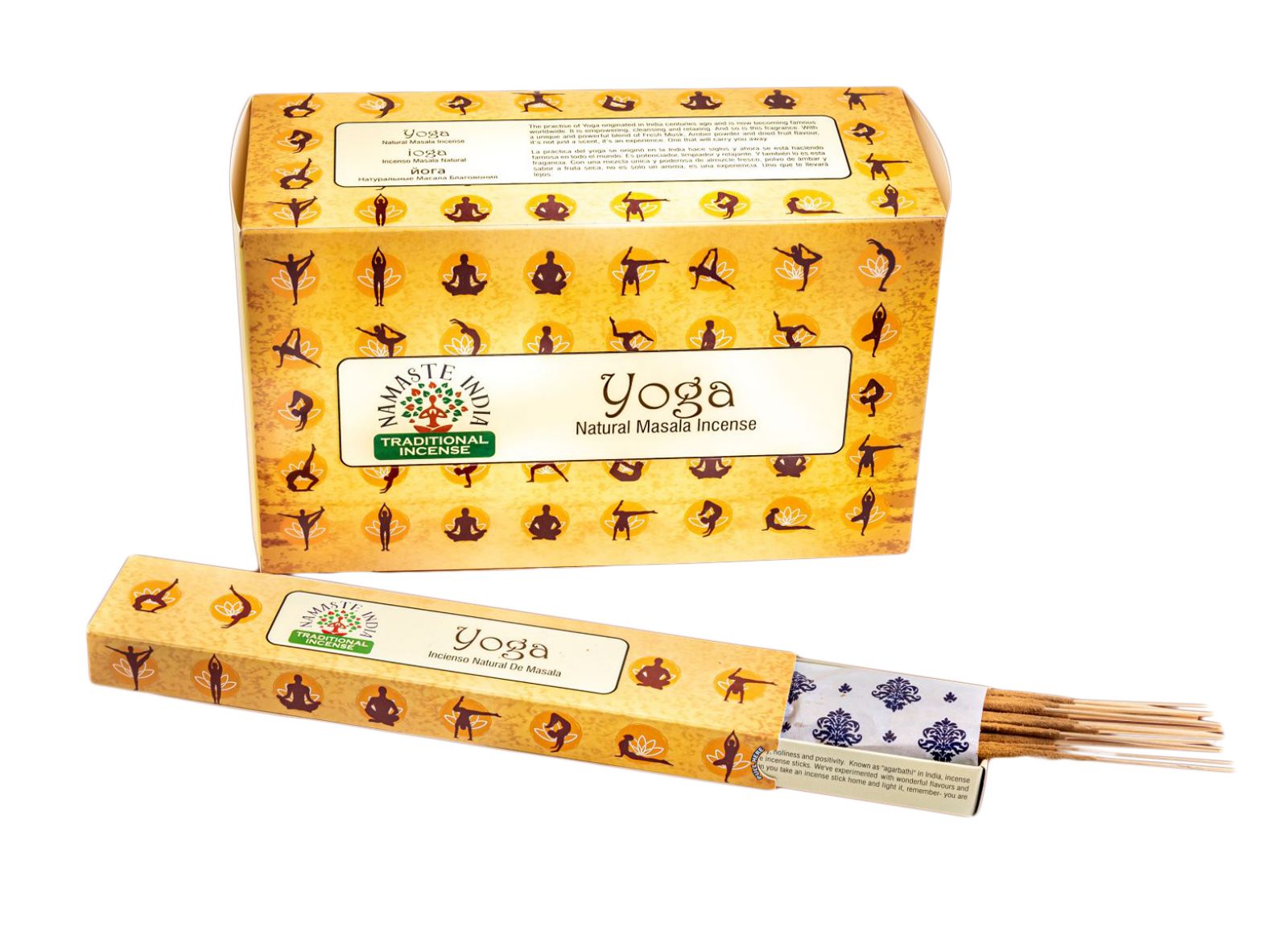 Namaste India Bastoncini Incenso Sandalo E Cannella - 120 Pezzi (6 Confezioni) Per Yoga, Meditazione E Relax