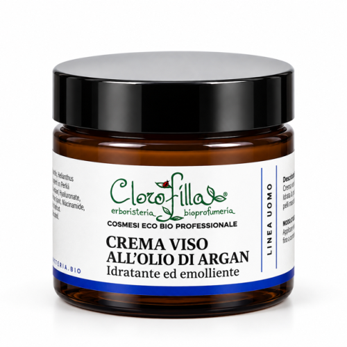 Uomo Crema Viso Idrantante Emolliente all'Olio di Argan 60 ml