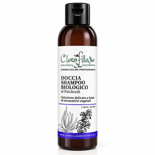 Uomo Doccia Shampoo Biologico al Patchouli 200 ml