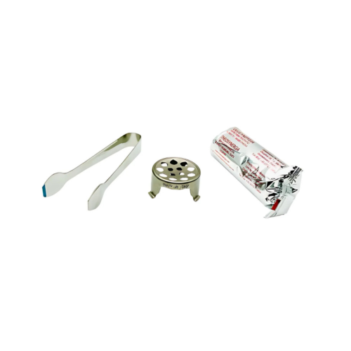 Pacchetto carboncini, bruciatore e pinzette