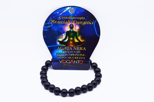 Bracciale Energetico Agata Nera mm.8