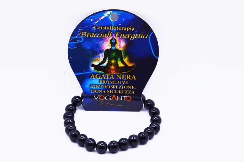 Bracciale Energetico Agata Nera mm.8