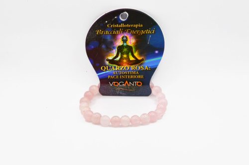 Bracciale Energetico Quarzo Rosa mm.8
