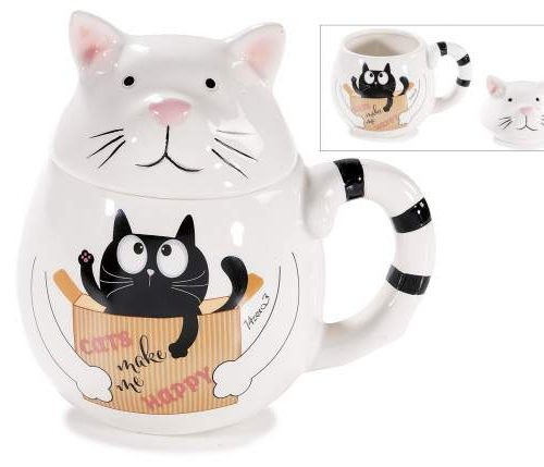 Tazza con Coperchio Muso di Gatto