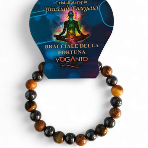 Bracciale Energetico Perle e Legno mm.8