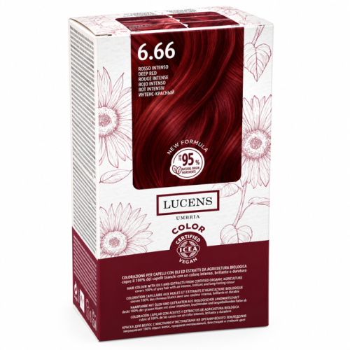 Tinta Capelli Colore Rosso Intenso Numero 6.66 New Formula Lucens Umbria