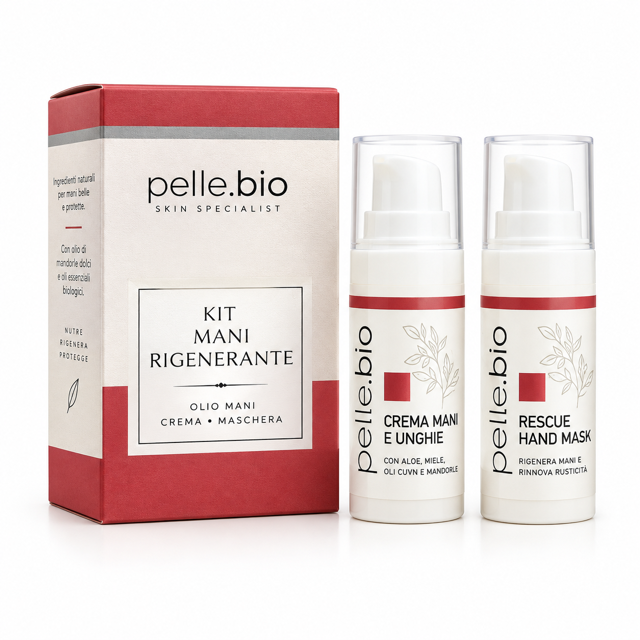 Kit Mani Rigenerante Duo Mani Crema e Maschera 10 ml Pelle Bio